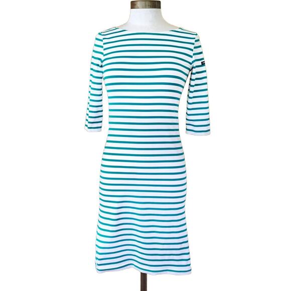 SAINT JAMES PROPRIANO Nautical Stripe Dress 4 US Anti-UV Nautical Green White - Picture 2 of 13